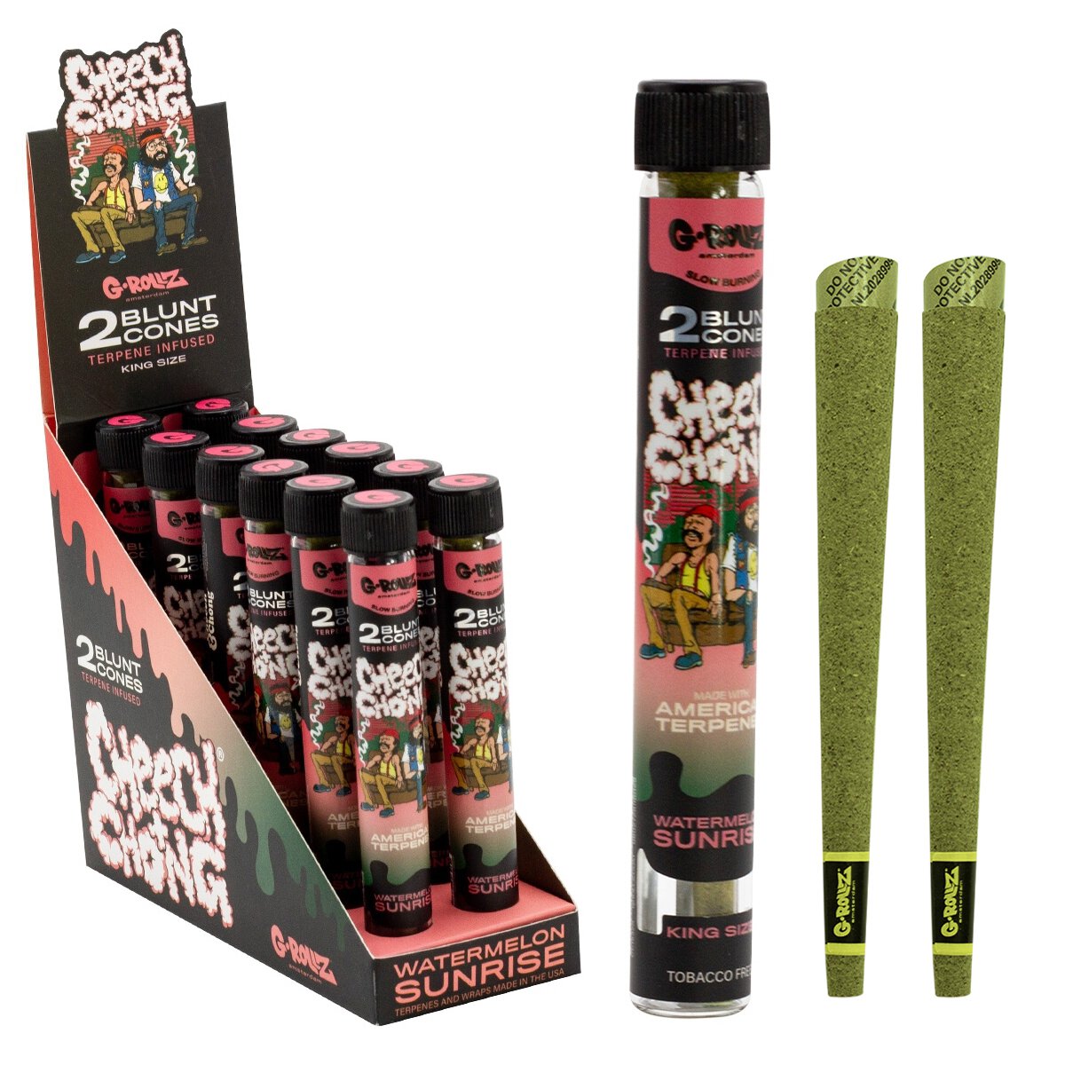 G-Rollz Cheech & Chong Terpene Infused Blunt Cones Watermelon Sunrise