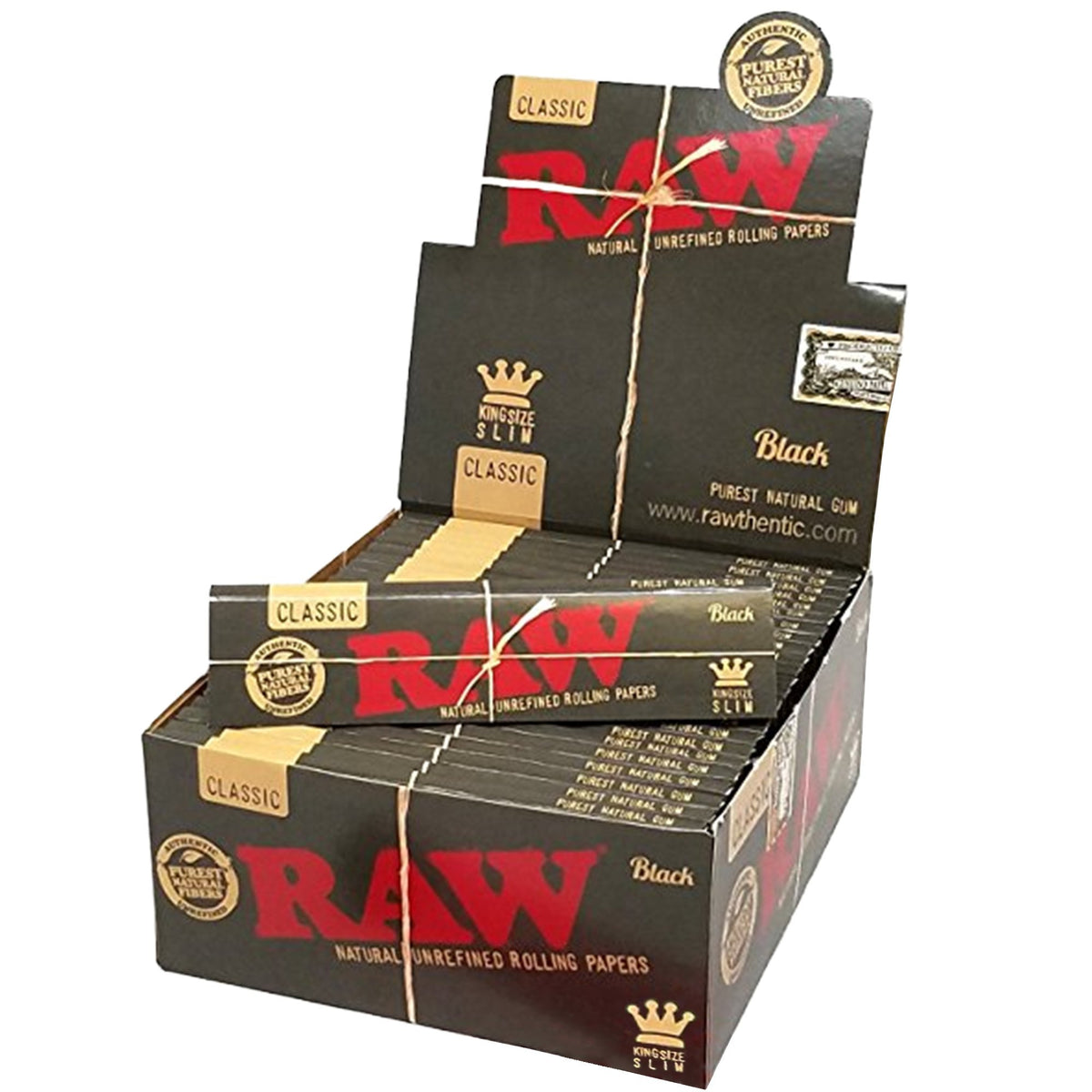 Hauchdünne RAW Black Longpapers im Format 110 x 44 mm im Detail