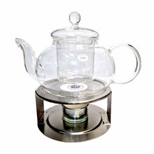 Lade das Bild in den Galerie-Viewer, theiere_pino_verre_tetera_teapot_teekanne_pot_kanne_tee_tea_tei_glas_glass_sieb_filter_teewaermer_tea_warmer_stainless_steel_bougie_kerze_Candle