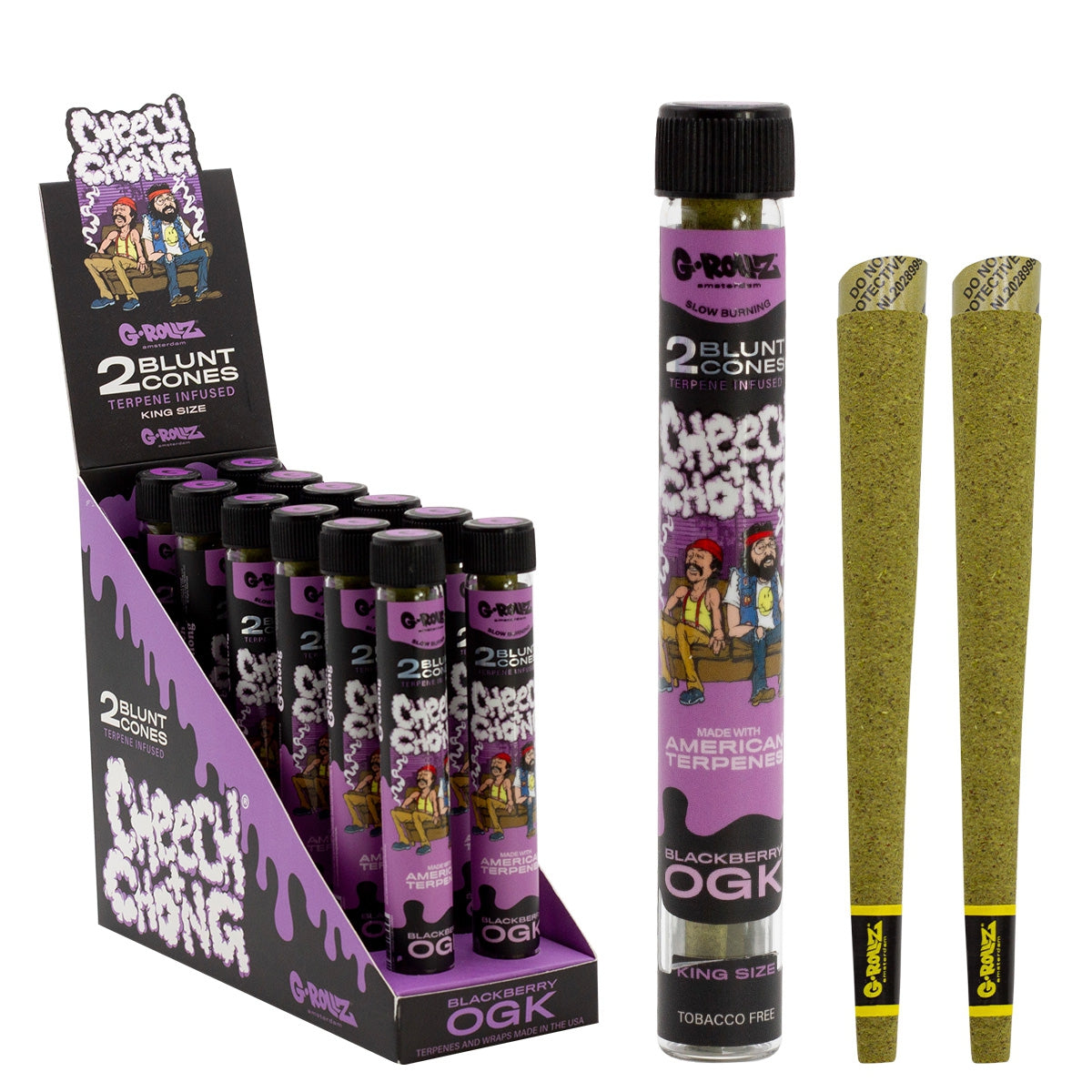 G-Rollz Cheech & Chong Terpene Infused Blunt Cones Blackberry OGK