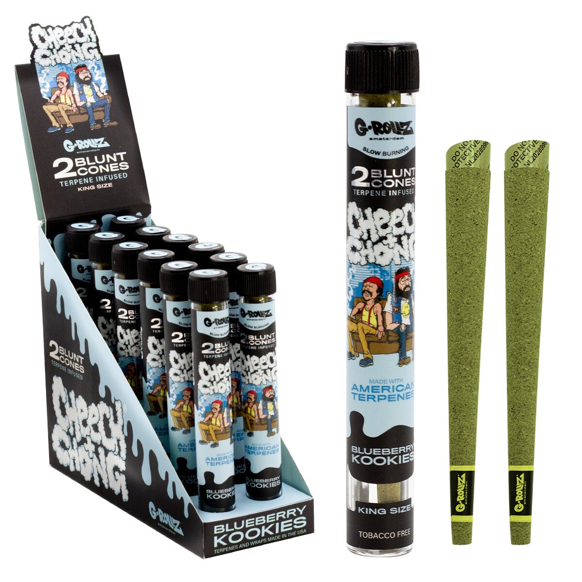 G-Rollz Cheech & Chong Terpene Infused Blunt Cones Blueberry Kookies