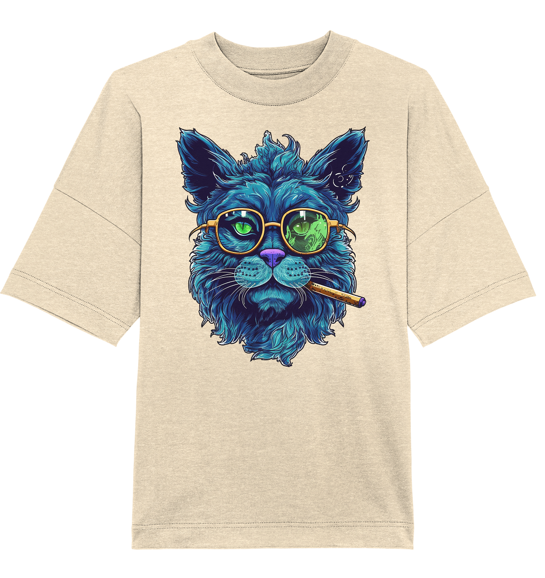 CBC - Blue Russian Cat 420 - Organic Oversize Shirt