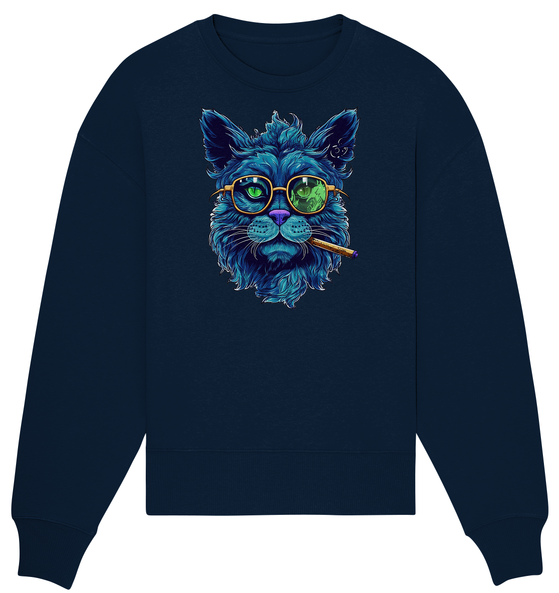 CBC - Blue Russian Cat 420 - Organic Oversize Sweatshirt