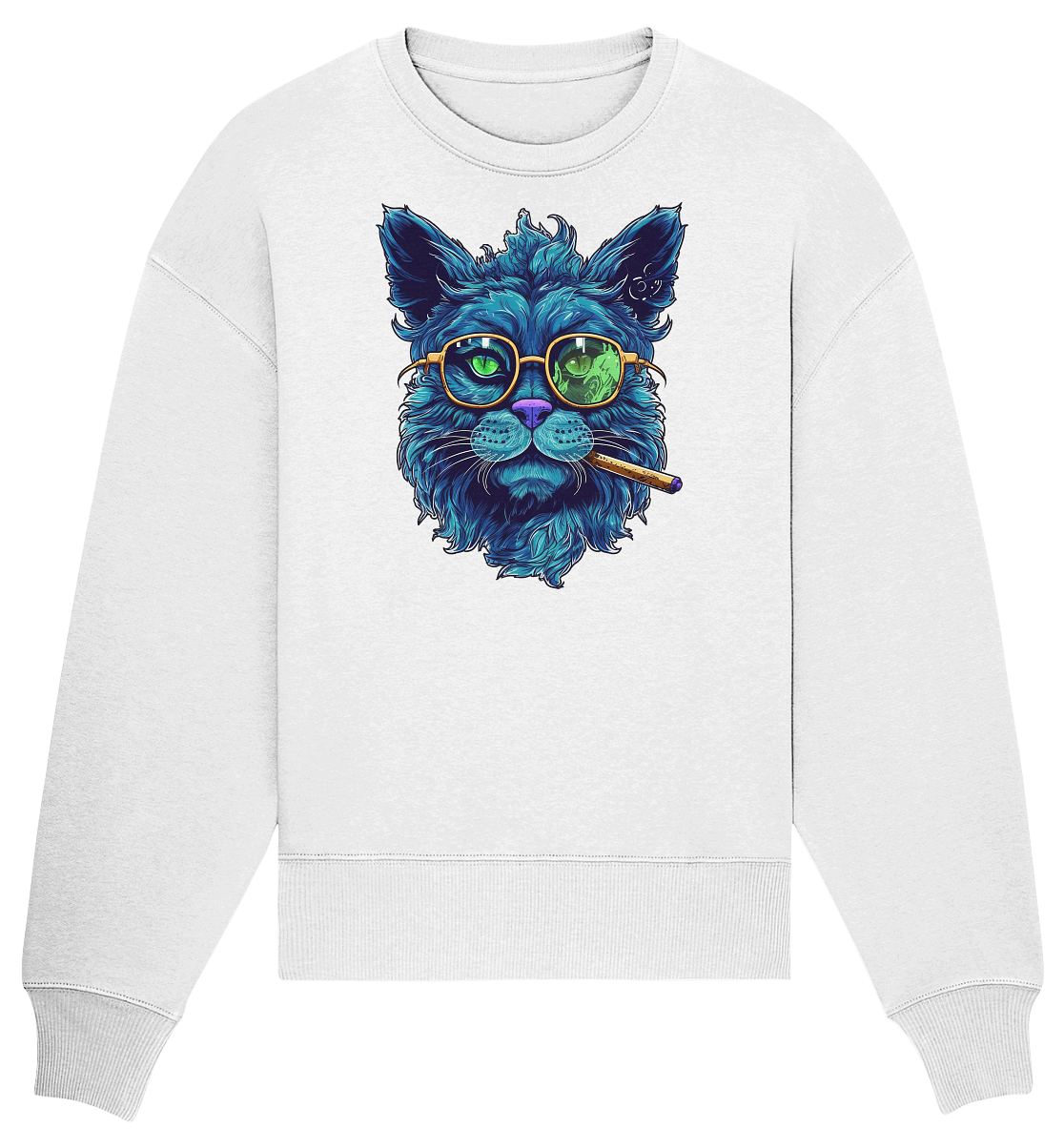CBC - Blue Russian Cat 420 - Organic Oversize Sweatshirt