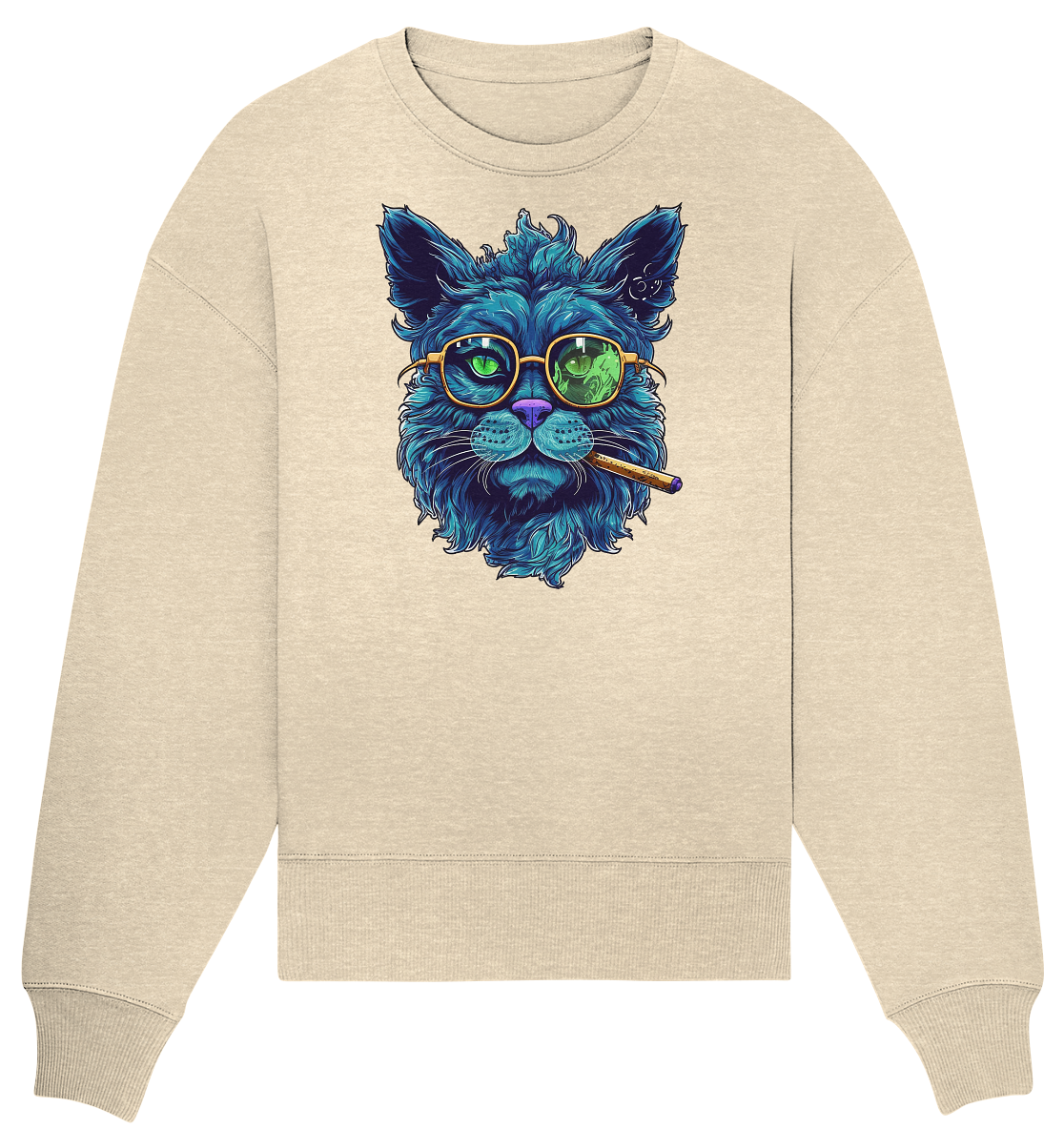 CBC - Blue Russian Cat 420 - Organic Oversize Sweatshirt