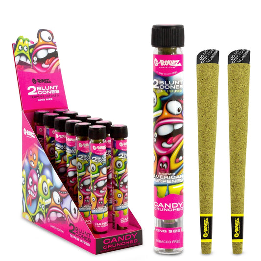 G-Rollz Candy Crunched Terpene Infused Blunt Cones im luftdichten Glas