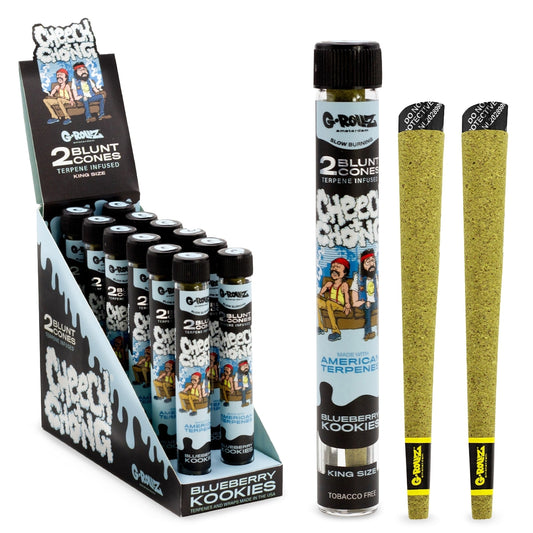 G-Rollz Cheech & Chong Terpene Infused Blunt Cones Blueberry Kookies im luftdichten Glas
