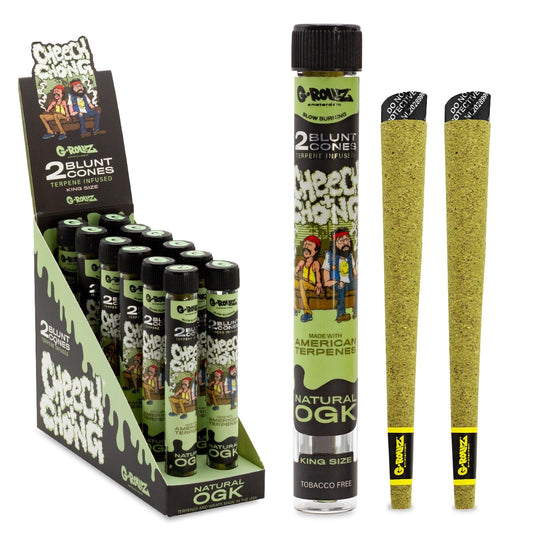 G-Rollz Cheech & Chong Terpene Infused Blunt Cones Natural OGK im luftdichten Glas