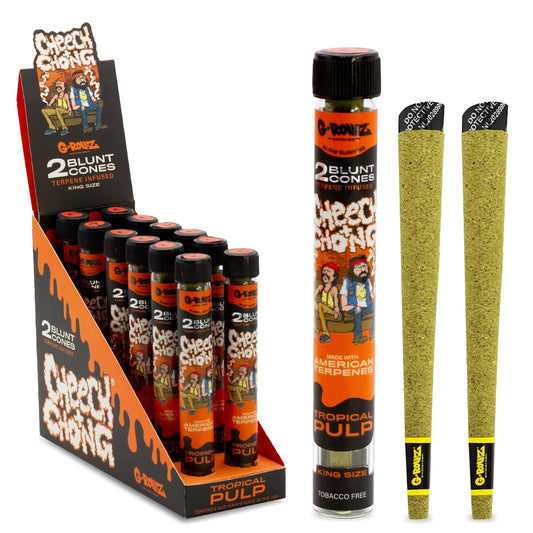 G-Rollz Cheech & Chong Terpene Infused Blunt Cones Tropical Pulp im luftdichten Glas