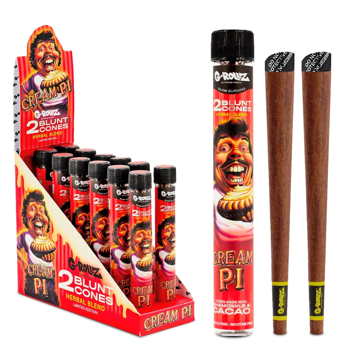 G-Rollz The Dog Terpene Infused Blunt Cones Cream Pi im luftdichten Glas