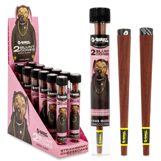 G-Rollz The Dog Terpene Infused Blunt Cones Strawberry Cheesecake im luftdichten Glas