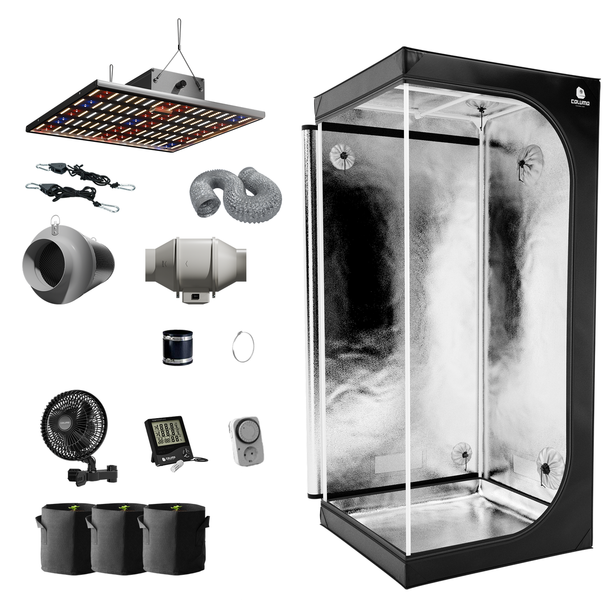 Silent Scout S 60x60x160 150W LED Growbox Komplettset Zeltset