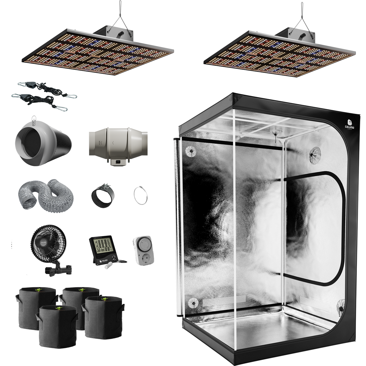 Titan Throne XL 120x120 cm 480W LED Growbox Komplettset Mavelos Edition