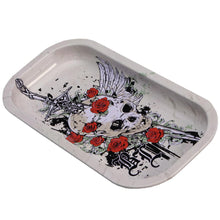 Load image into Gallery viewer, BL-Skull-roses_Rolling-Tray-small-deutschland-luxembourg-france-belgium_mixing_trays_blackleaf
