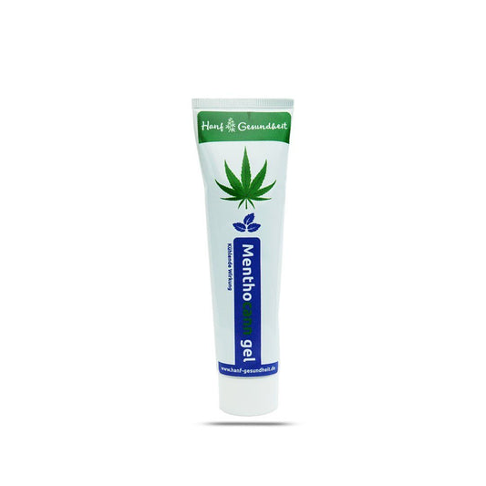 Menthocann Minze Gel, Hemp oil, Mint oil, Eucalyptus oil, cooling, regeneration,  support of healing, refreshment. Das Gel wirkt kühlend, erfrischend und entspannend.