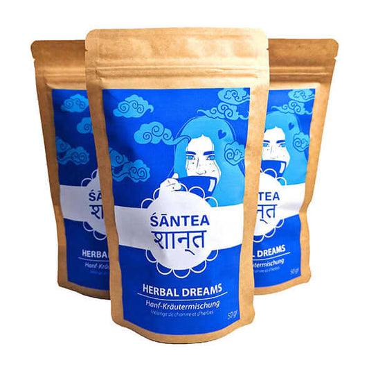 SANTEA Herbal Dreams | Tisane au chanvre et à la camomille bio | T-shirt Bio Hanf &amp; Kräuter-Kamille
